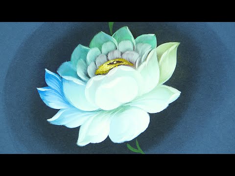 Видео: Белая роза на синем фоне. Мастер-класс по живописи маслом от Ларисы Гончаровой