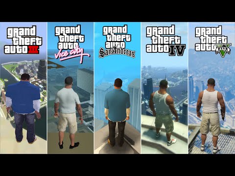 Видео: Франклин прыгает с самой высокой точки в каждой игре GTA (2001–2025)