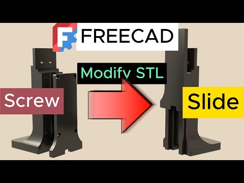 Видео: Пример работы с файлом STL (низкое разрешение) в FreeCAD.