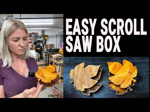 Видео: Как сделать деревянную коробку с помощью лобзика. Форма кленового листа, чертежи не требуются. Ид...