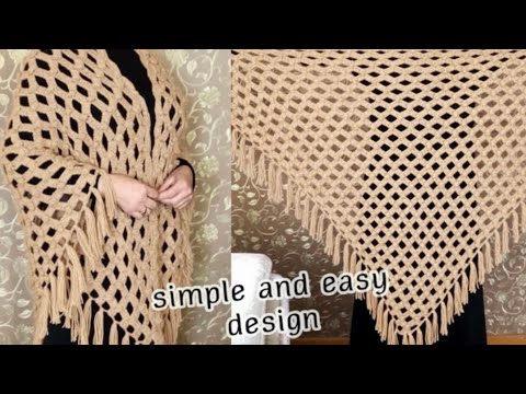 Видео: Красивая треугольная шаль, связанная крючком, легко и быстро для начинающих. #crochetshawl