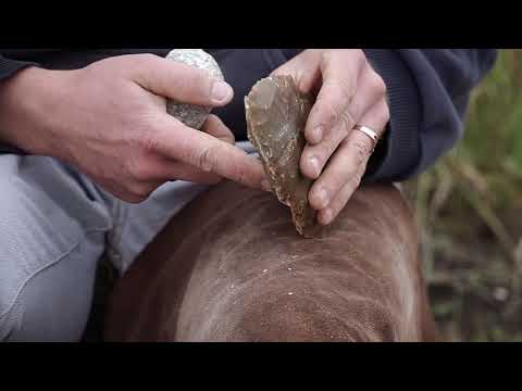 Видео: Изготовление наконечника копья из кремня