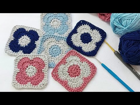 Видео: Делаем модель цветочного квадратного мотива,которая в тренде в пинтерах примеры новых мотивов крючко