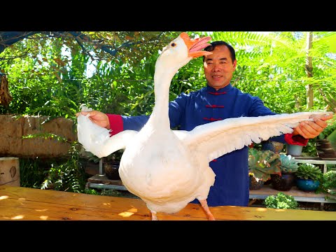Видео: Горячий пьяный гусь с секретным соусом! Очень особенный и вкусный аромат! | дядя сельский гурман