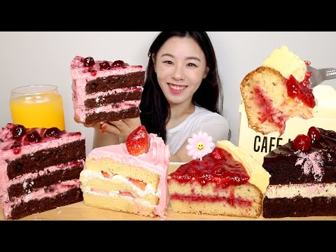 Видео: SUB) ASMR Торт ко дню рождения Мукбанг 🍰 Десерт Шоколадный торт, Масляный торт, Клубничный торт