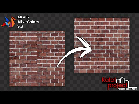 Видео: Бесшовная текстура кирпичной кладки | Урок AliveColors | KatalProject
