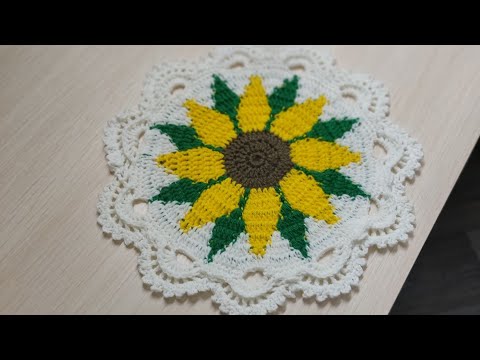 Видео: Салфетка "Подсолнух" 2022/крючком/