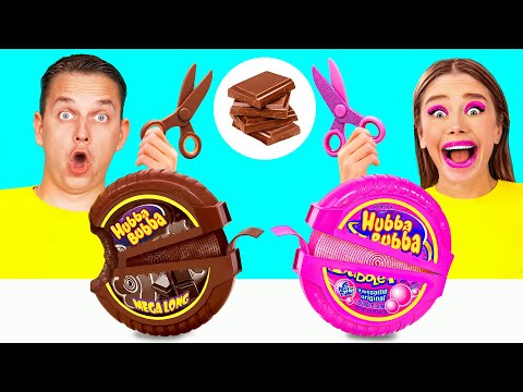 Видео: Челлендж. Шоколадная Еда vs Настоящая Еда | Кулинарная Битва с Едой от BaRaDa Best