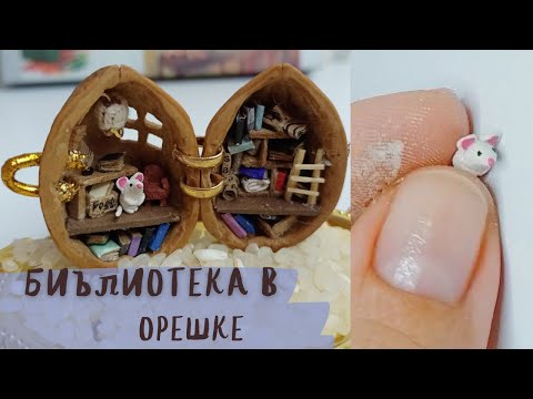 Видео: Библиотека в скорлупе🐁📚Miniature