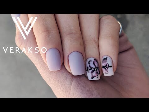 Видео: Красивые цветы. Комбинированный маникюр. Дизайн ногтей 91