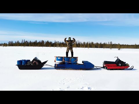 Видео: Вижас - Мезень,снегоход Буран плюс 1000 литров бензина 2022