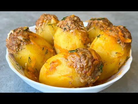 Видео: Фаршированный Картофель / Картофель с Мясом / Potatoes with Meat