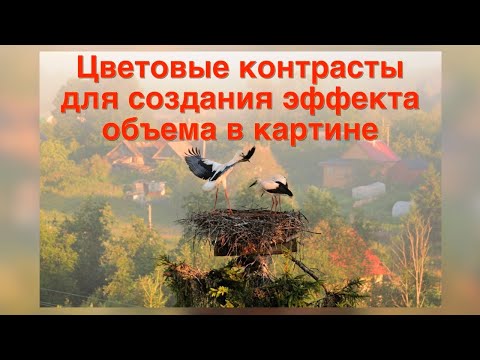 Видео: Как использовать цветовые контрасты для создания эффекта глубины и объема в картине.