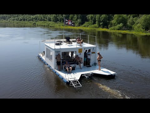 Видео: Сплав на 2-х этажном плоту по реке Десна. Водный туризм. 4K
