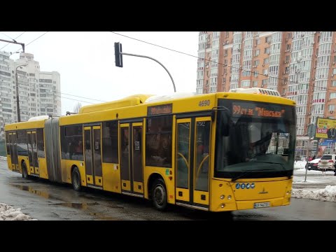 Видео: Киевский автобус МАЗ 215 бортовой номер 4690 маршрут номер 99 запись полного оборота.