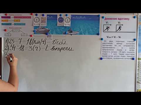 Видео: Математика. 4 класс. Задачи на движение вдогонку. Ким Е.О., учитель начальных классов.