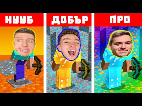 Видео: МАЙНКРАФТ НУУБ VS ДОБЪР VS ПРО: ABBA CAVING СЪСТЕЗАНИЕ!