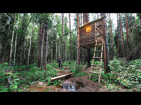 Видео: НАШЕЛ ДОМ на ДЕРЕВЕ - ИСПЫТАНИЕ ШТОРМОМ и ЛИВНЕМ!