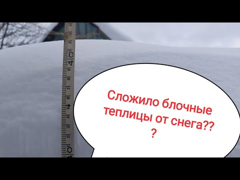 Видео: #11Снег больше 40см.Как выдержали блочные теплицы. На грани. Спасибо всем кто помогал.