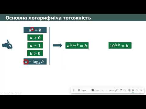 Видео: Алгебра 11 клас Логарифм та його властивості