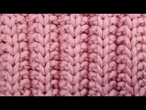 Видео: Французская резинка спицами   Knitting ribbon pattern Узор спицами 52