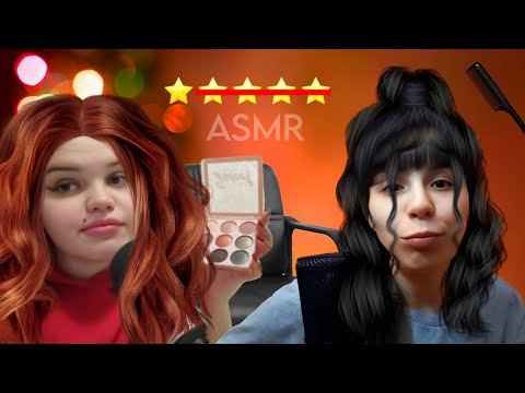 Видео: АСМР В ВИП САЛОНЕ 💇‍♀️💄 Коллаб с Настей Гламур @kli.ana_official