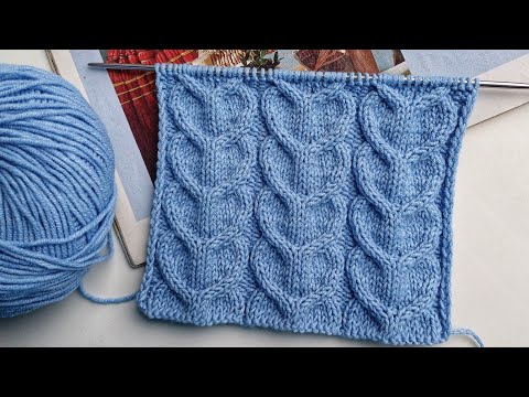 Видео: 💙 Рельефные "Сердечки"/ Схема узора/ Relief pattern "Hearts"