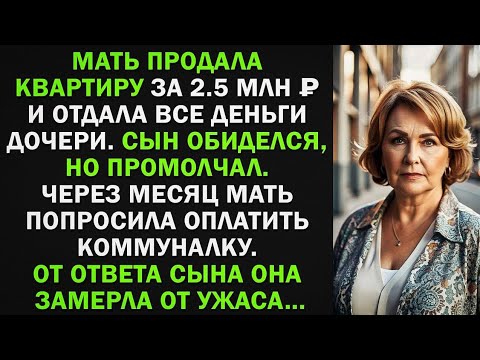 Видео: Мать продала квартиру за 2.5 млн рублей и отдала все деньги дочке. Сын обиделся, но промолчал...