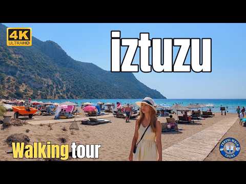 Видео: Пешая экскурсия по пляжу Изтузу в формате 4K — больница для морских черепах и природный рай в Мугле