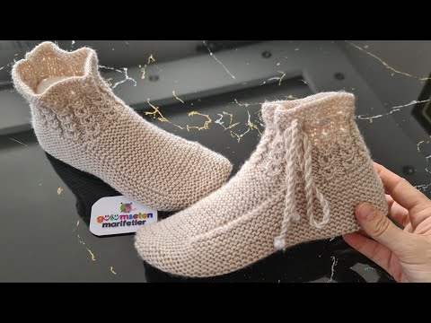 Видео: Узорчатое женское вязание моделей носков и пинеток (2 иглы)