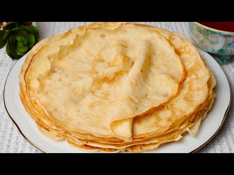 Видео: САМЫЕ ВКУСНЫЕ Тонкие БЛИНЫ на ВОДЕ! Невероятно вкусно и просто! ТЕСТО ДЛЯ БЛИНЧИКОВ за 5 МИНУТ!