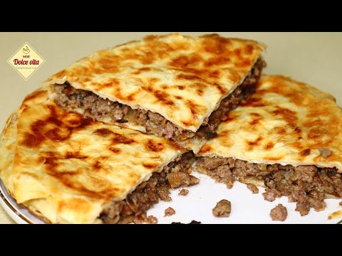 Видео: Пирог с мясом из лаваша без духовки за 30 минут