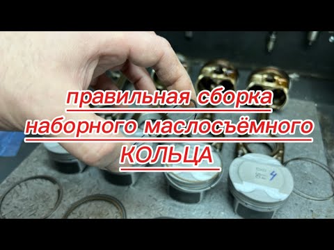 Видео: Как правильно собрать наборные маслосъёмные кольца.