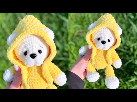Видео: Мишка крючком. Шапочка с отверстиями для ушек. Часть 2