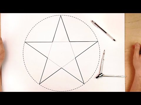 Видео: Как начертить пятиконечную звезду, how to draw five pointed star