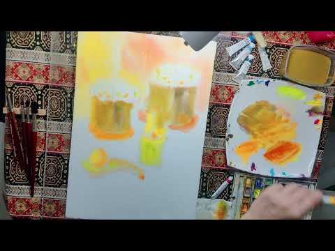 Видео: Рисуем пасхальный кулич и тестируем акварель ShinHan Art
