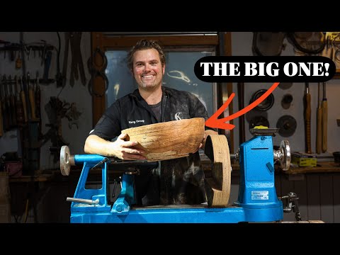 Видео: Гигантская чаша из шелковистого дуба Woodturning