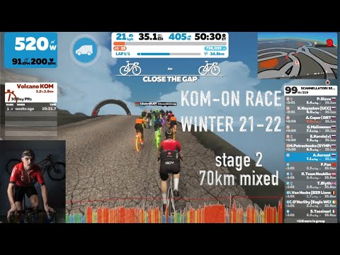 Видео: ОБЗОР KOM-on Zwift RACE | winter Stage 2 | Big Foot Hills | 25.12.21
