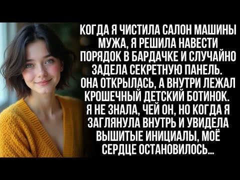 Видео: Случайно найдя в машине мужа детский ботинок, я остолбенела, увидев на нём вышитые инициалы…