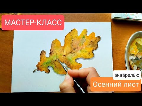 Видео: МАСТЕР-КЛАСС 🍁"Осенний лист акварелью"🎨