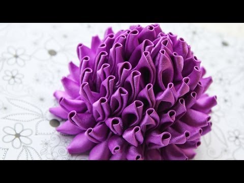 Видео: "Необычный" Цветок Канзаши мастер класс / DIY Kanzashi