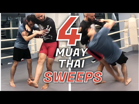 Видео: Подсечки на 4 фута из клинча для тайского бокса, ММА и саньда