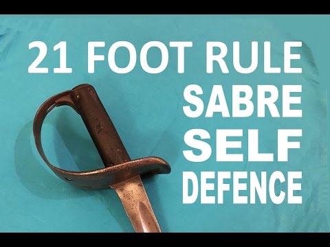 Видео: Правило 21 фута — выхватывание меча для самообороны — сабля