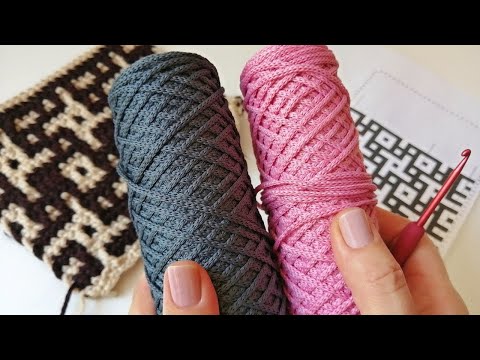 Видео: Вы просили, я показываю... Как вязать ленивый ЖАККАРД крючком...