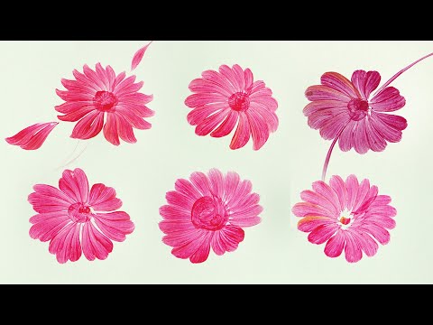 Видео: Урок по Жостовской росписи для начинающих. Как нарисовать Ромашки. Жостово Арт Студия