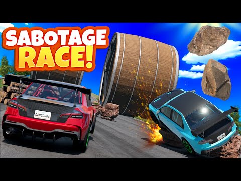 Видео: Проигравший РАЗРУШАЕТ трассу! (BeamNG Drive Mods Challenge)