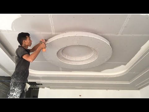 Видео: Как сделать двухуровневый круглый потолок из гипсокартона
