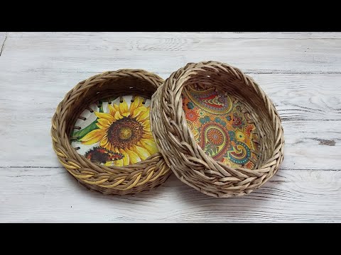 Видео: Конфетница с чешской загибкой. Плетение из газетных трубочек