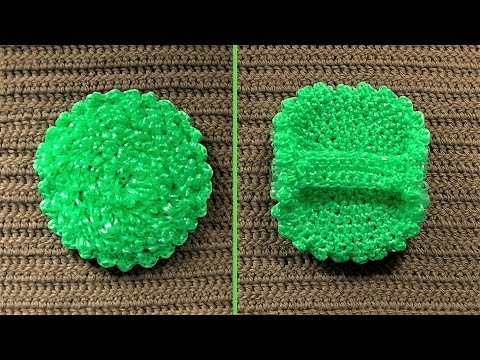 Видео: Маленькая круглая мочалка на руку крючком