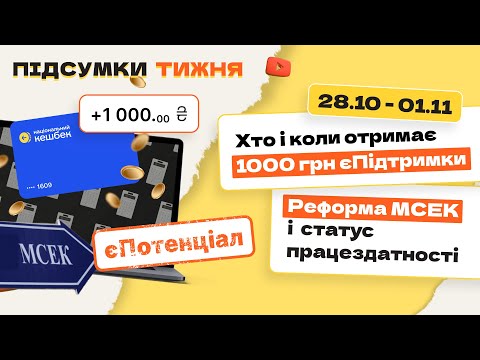 Видео: Як отримати тисячу гривень єПідтримки, про реформу реформа МСЕК, статус працездатності